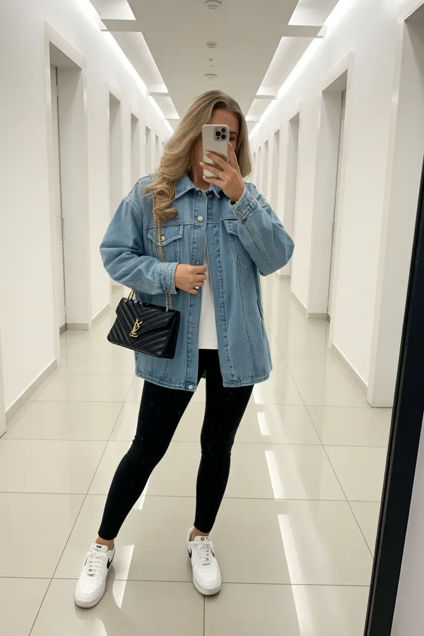 midsize spring outfits Denim Comfort With Everyday Practicality