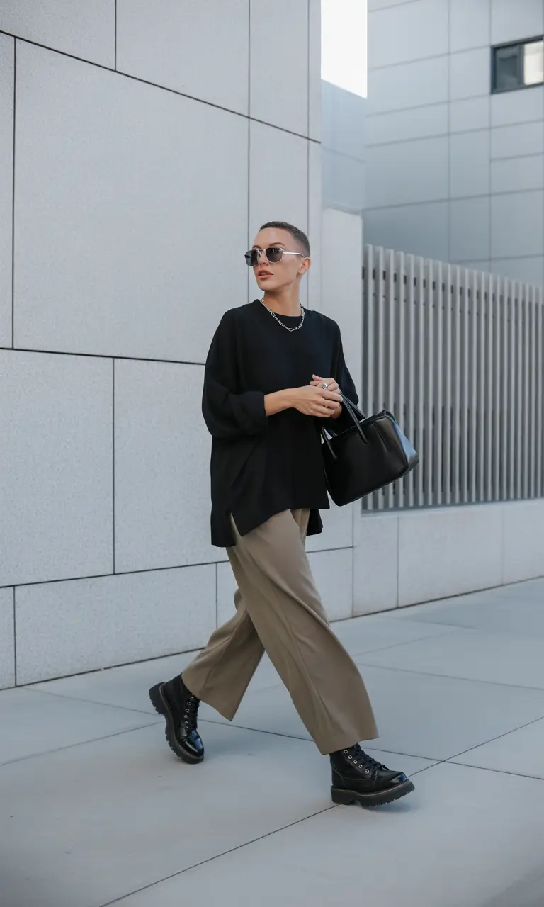 midsize spring outfits Urban Minimalism With Confident Movement