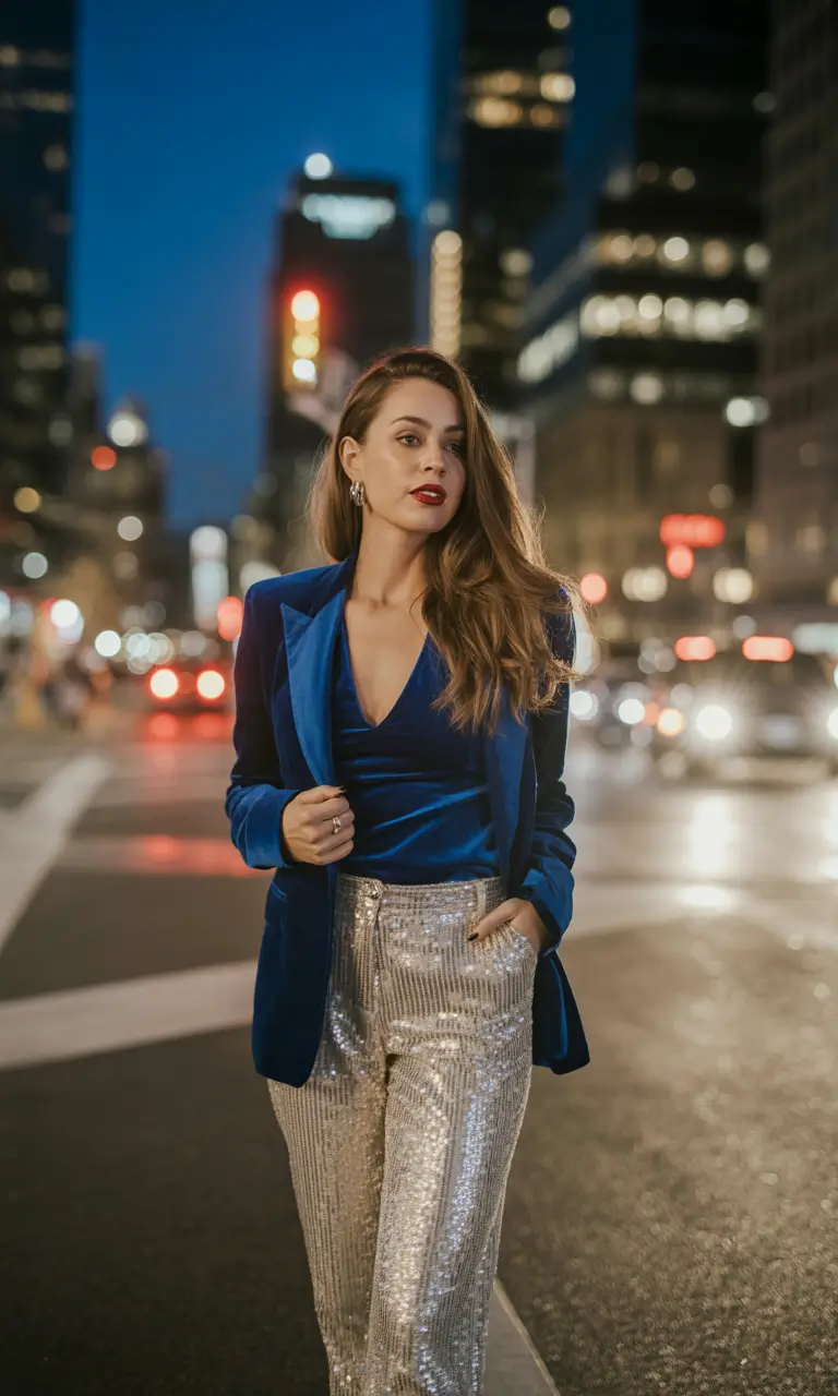 spring going out outfits Velvet Blazers and Sparkle Pants for Night 2026 Inspo Energy