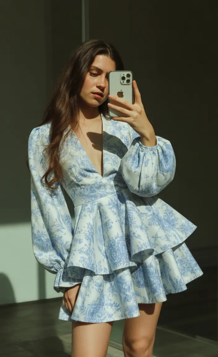 spring going out outfits Blue Floral Mini Dresses That Feel Like Light Spring Energy