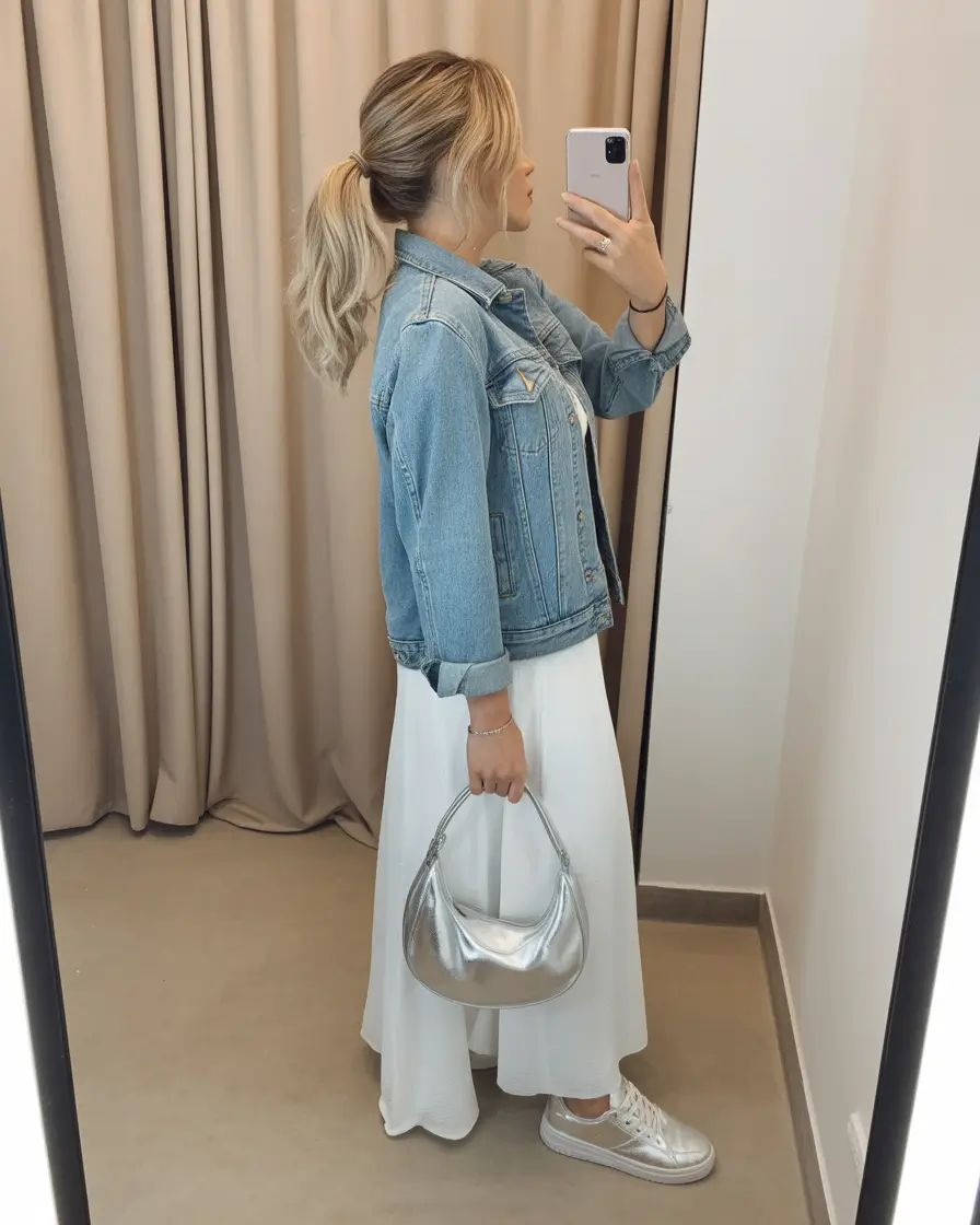 Spring Capsule Wardrobe Light Denim Layers