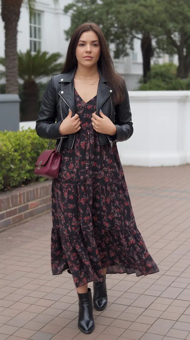 Spring Capsule Wardrobe Floral Leather Look
