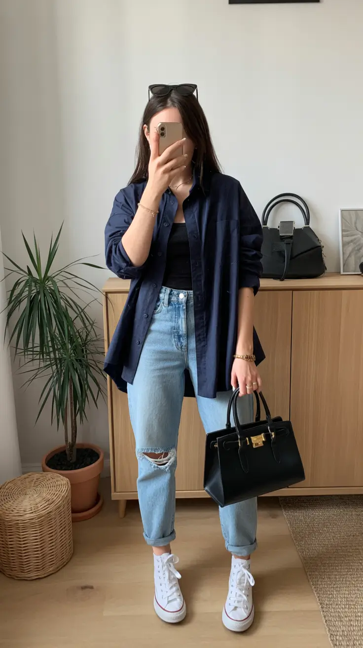 Spring Capsule Wardrobe Effortless Denim City Look