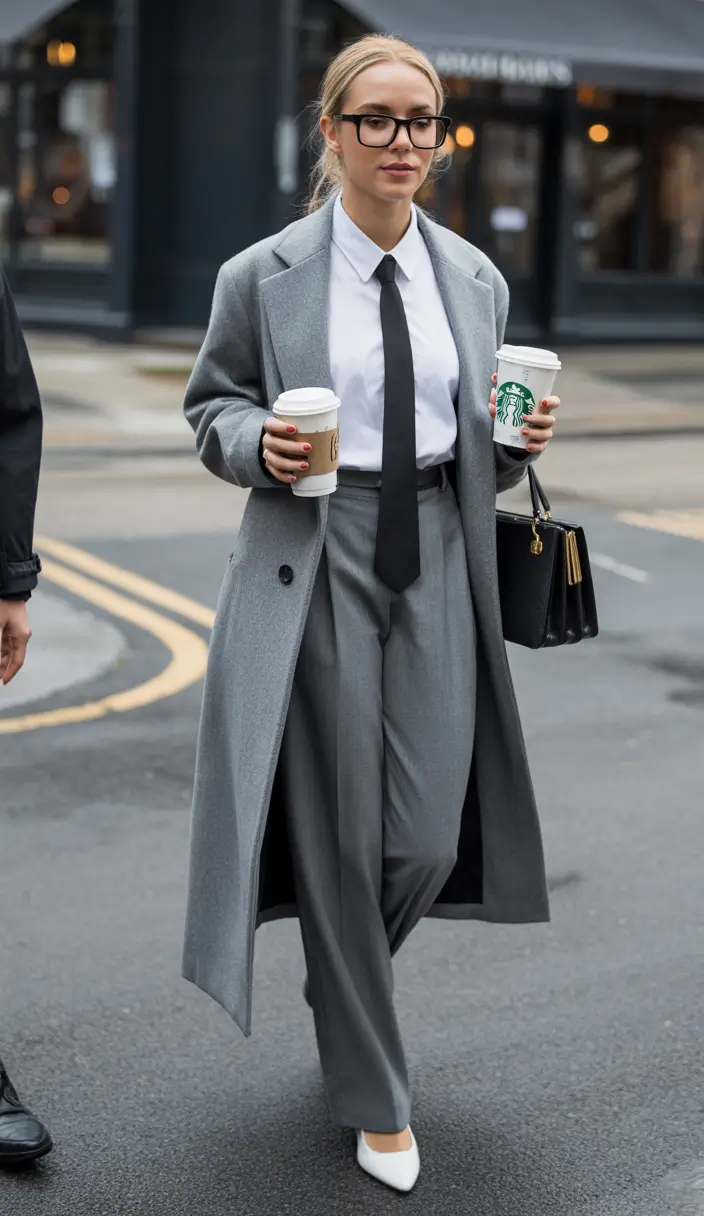 spring work outfits Classic Gray With a Tie Rewritten for Spring