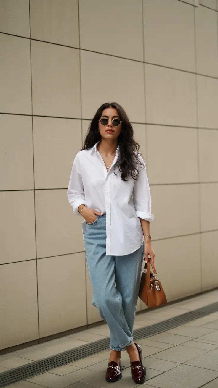 spring work outfits Classic White Shirt Modern Casual Ease