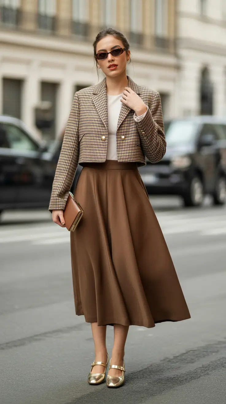 Spring 2026 Workwear Classic Revival - Cropped Tweed and Fluid Midi