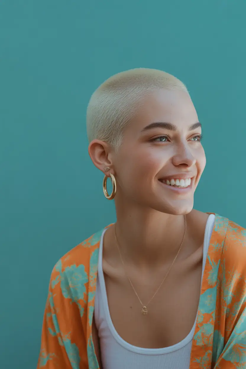 spring haircuts Icy Blonde Micro Crop - Cool-Girl Spring Energy