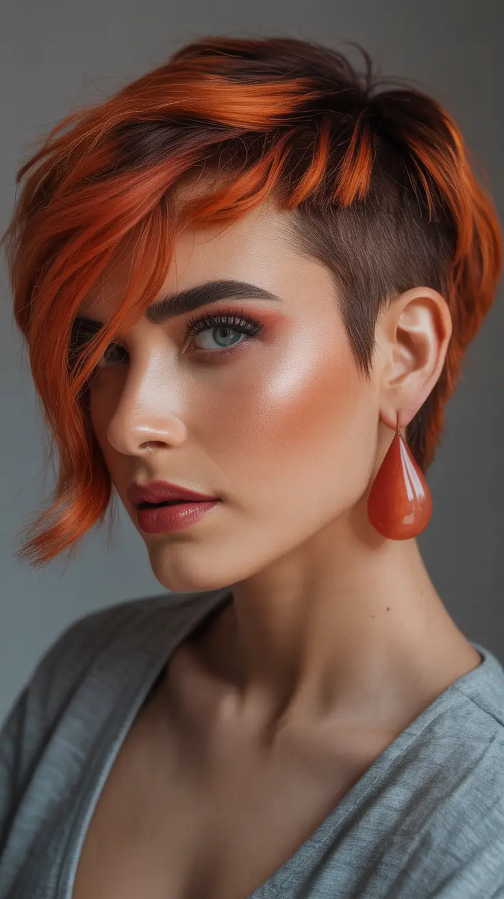 spring haircuts Fiery Asymmetrical Pixie - The Sunset Haircut of Spring 2026