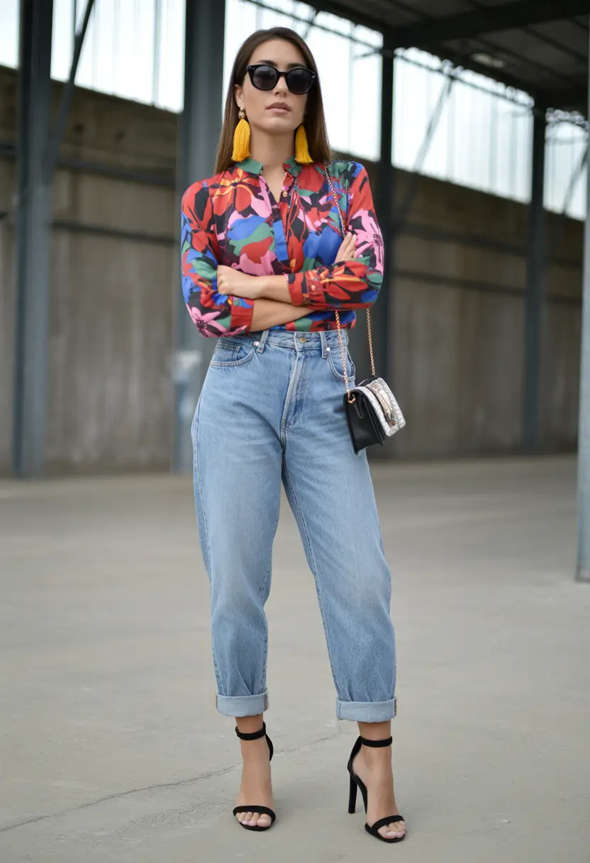 nyc spring outfits Elevated Denim with Statement Personality