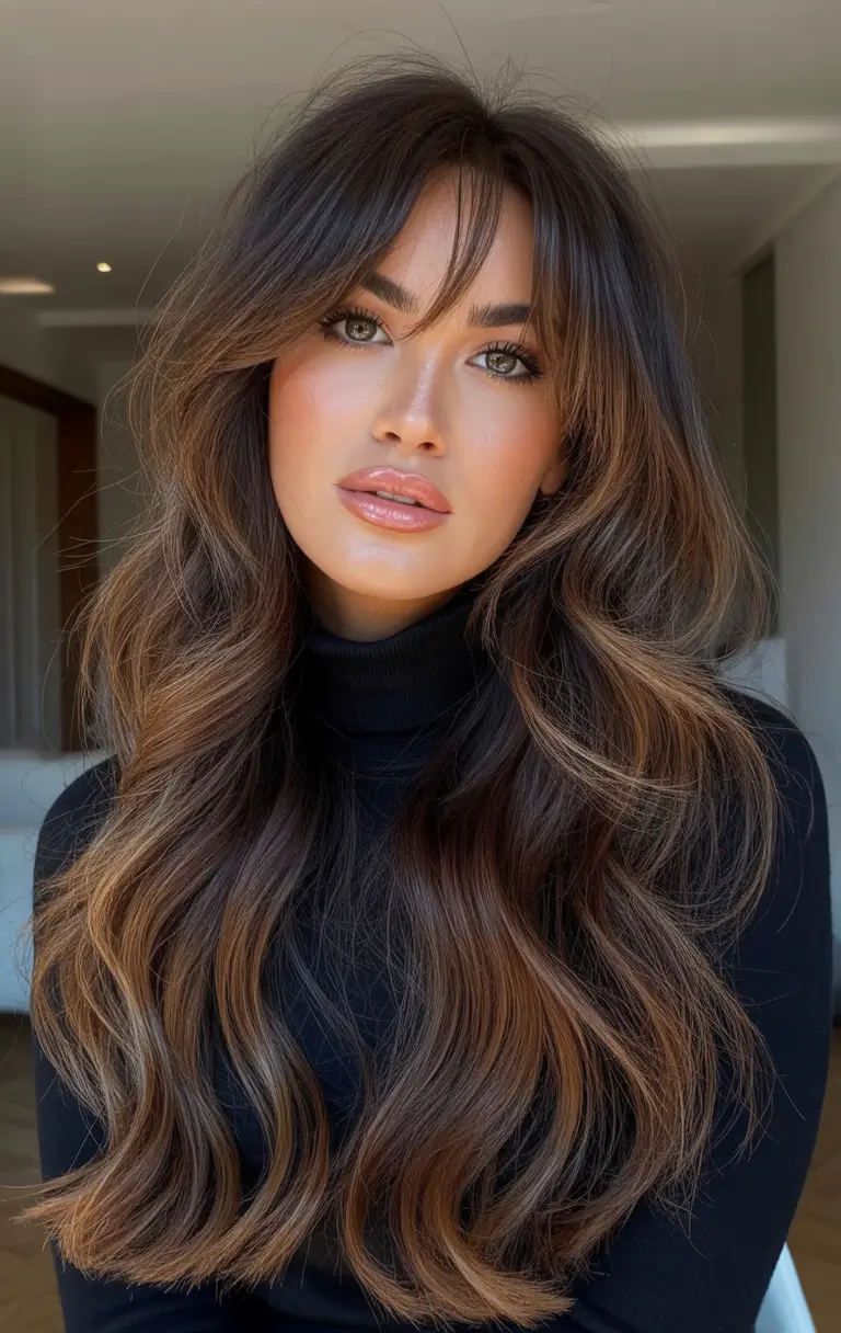 spring hair color trends-Soft Brunette Waves with Honey Glow for the Ultimate 2026 Bronde Moment