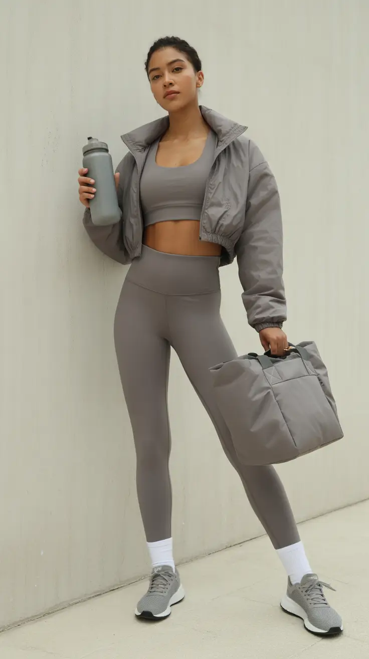 Spring workout outfits Minimal Power Dressing in Soft Gray