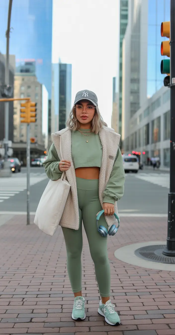 Spring workout outfits City Green Streetwear with 90s Confidence