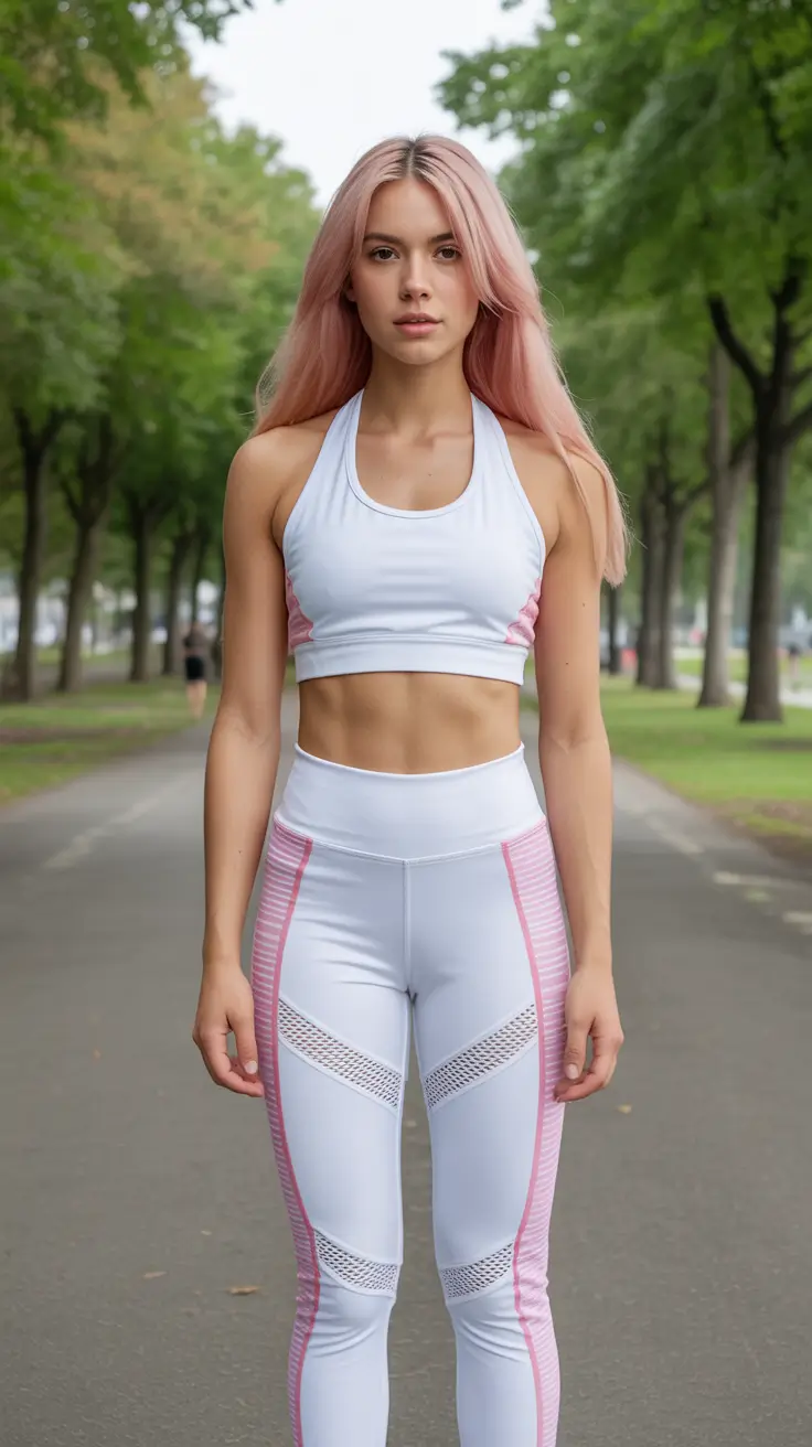 Spring workout outfits Soft Athletic Romance in White and Blush
