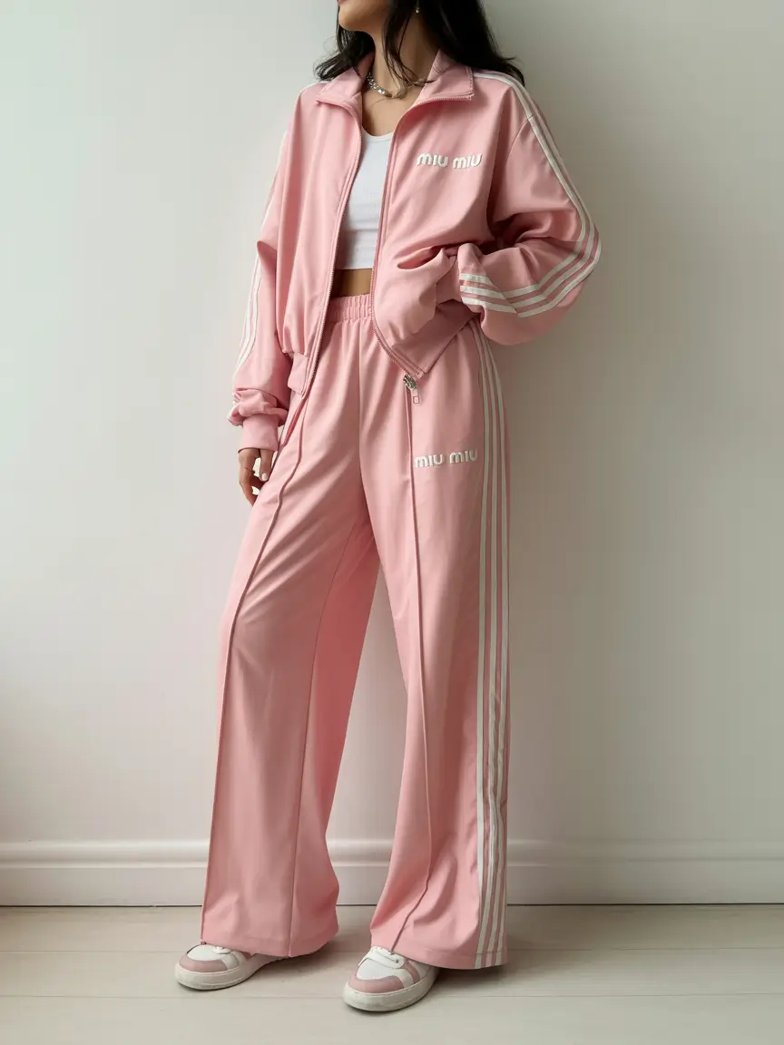 spring sport outfits for women Soft Pink Tracksuit That Blends Sport and Feminine Ease