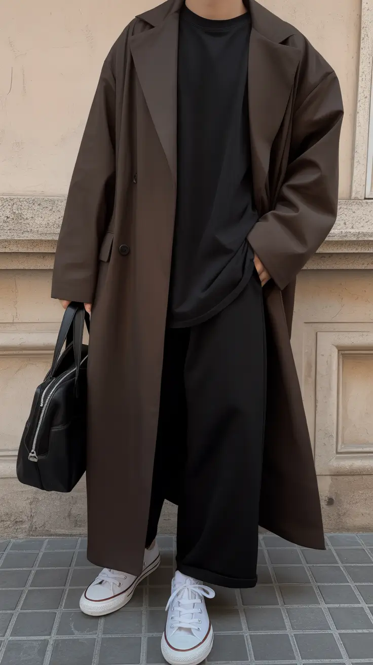 spring sport outfits for women Tailored Long Coat With Minimal Sport Foundation