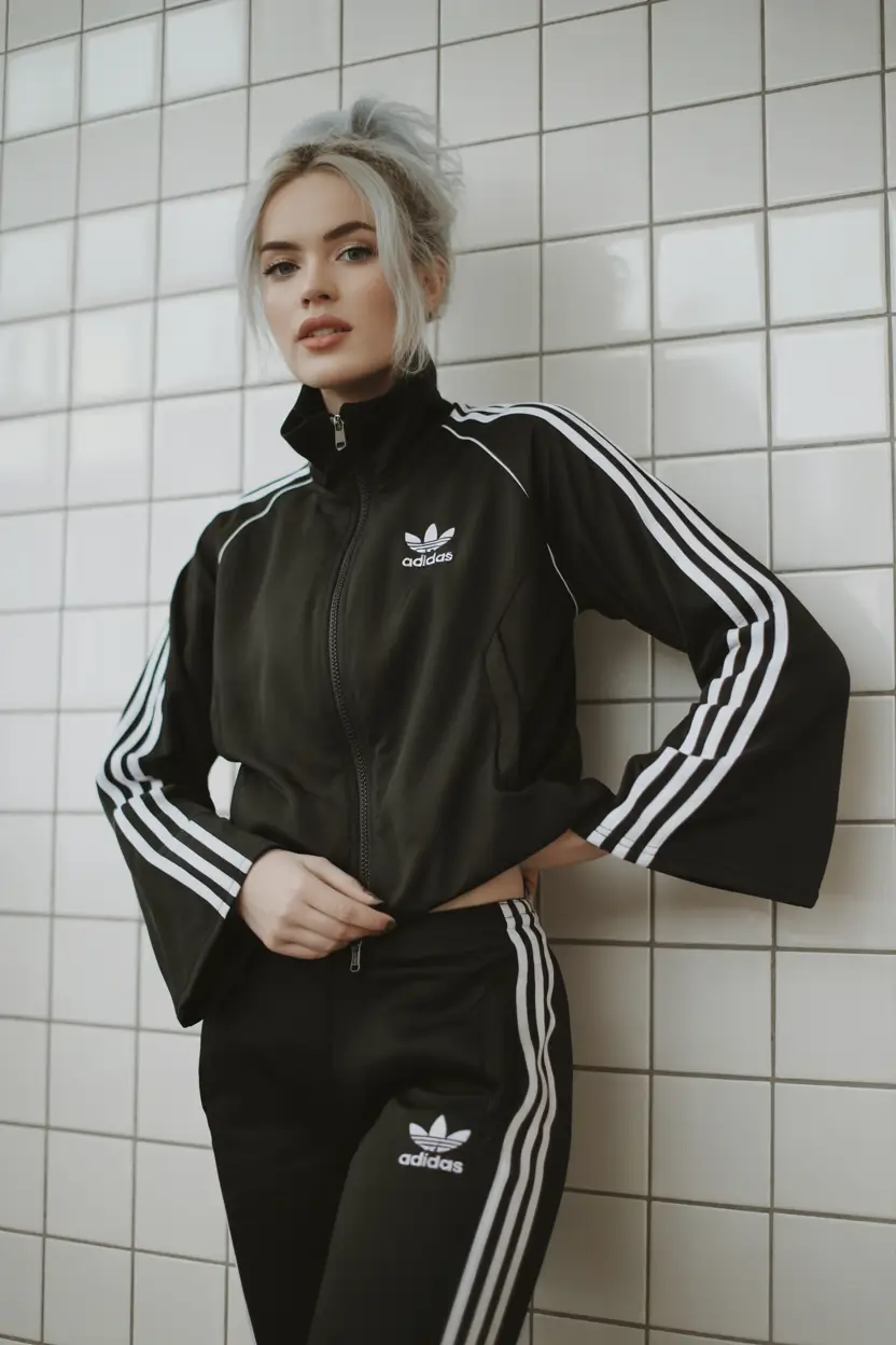 spring sport outfits for women Retro-Inspired Black Sportswear With College Cool