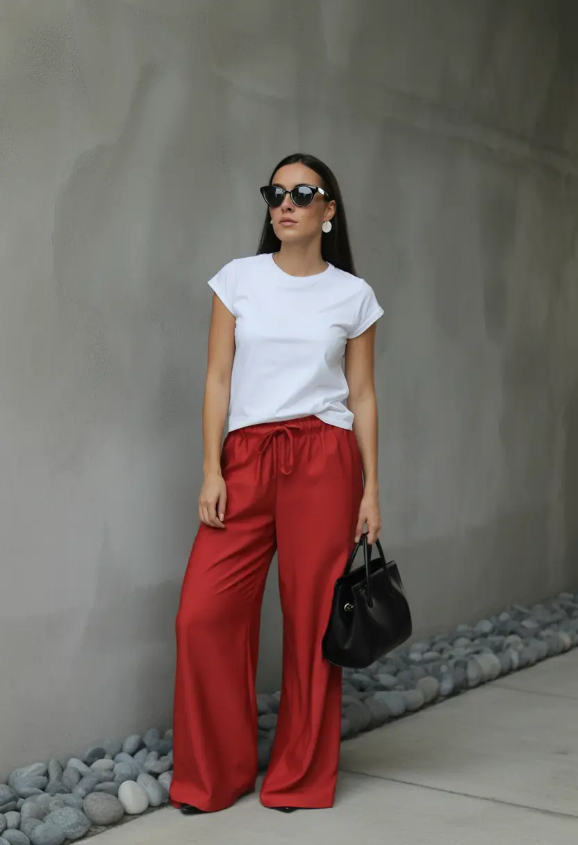 spring outfit for Saturday Bold Color Balance