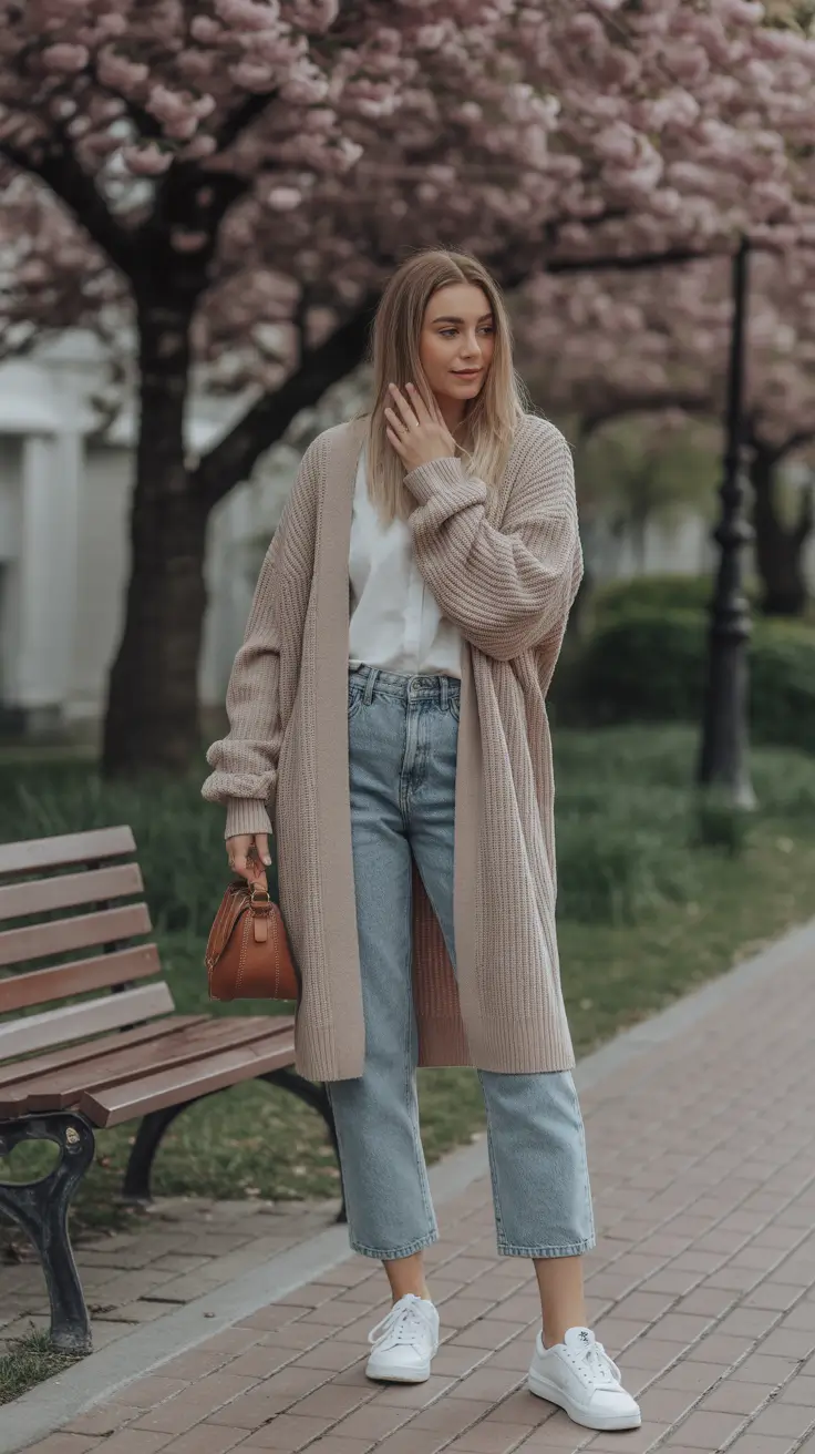 spring outfit for Saturday Soft Knit Layers