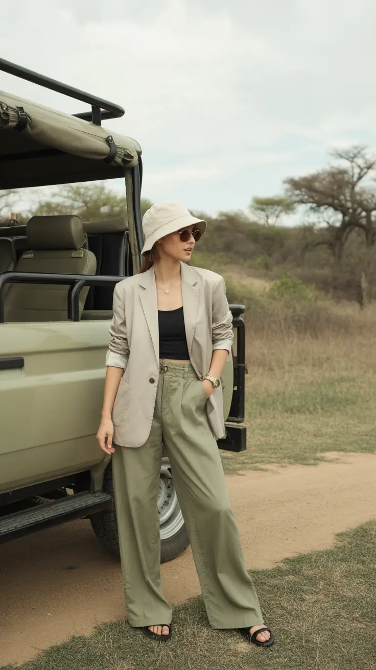 spring outfit for Saturday Utility Chic