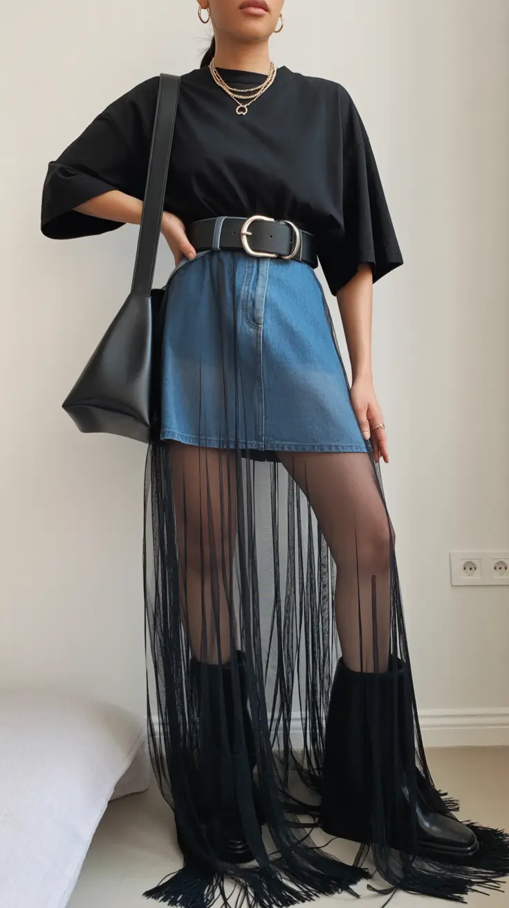 spring rave outfits Black Layers and Soft Transparency
