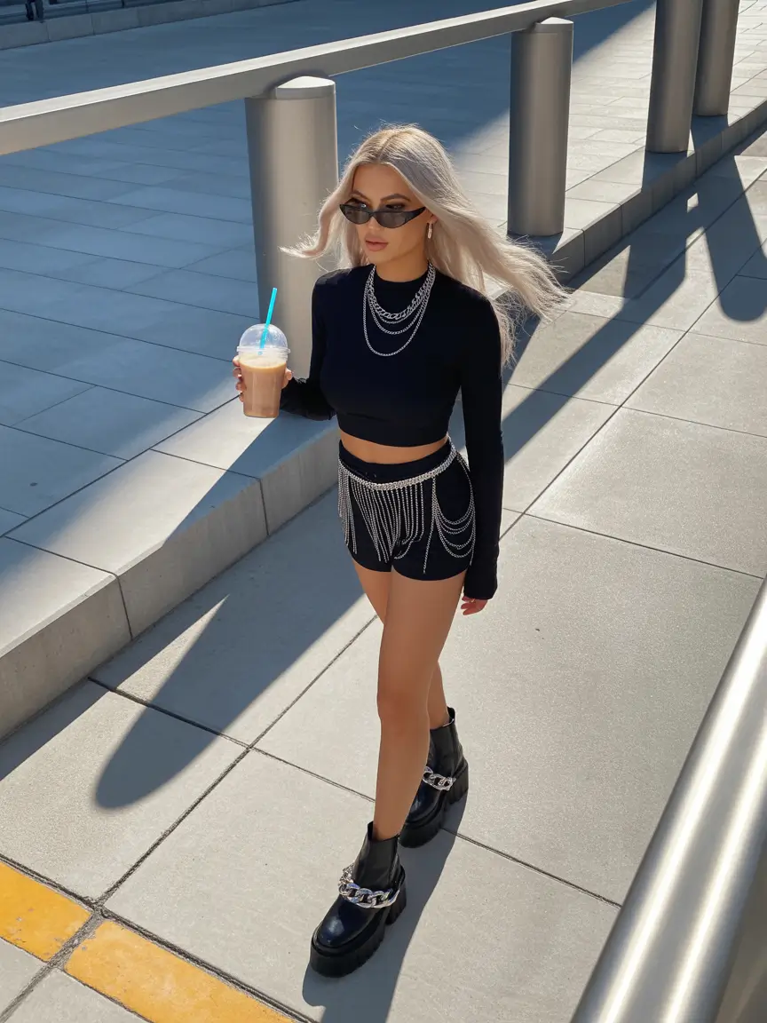 spring rave outfits Techno Black