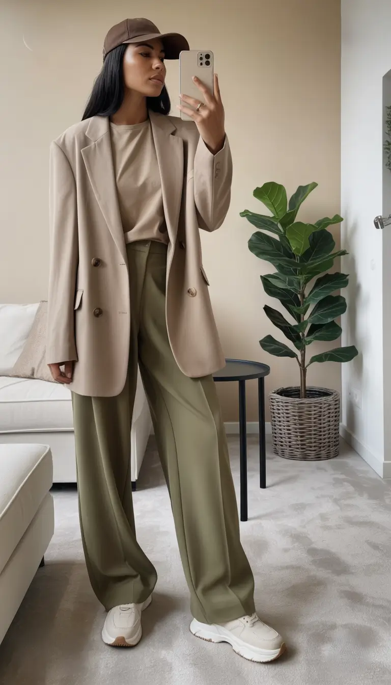 spring outfits streetwear Relaxed Tailoring with Soft Street Energy