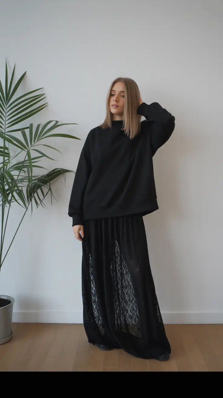 spring outfits streetwear Minimal Black with Modest Movement