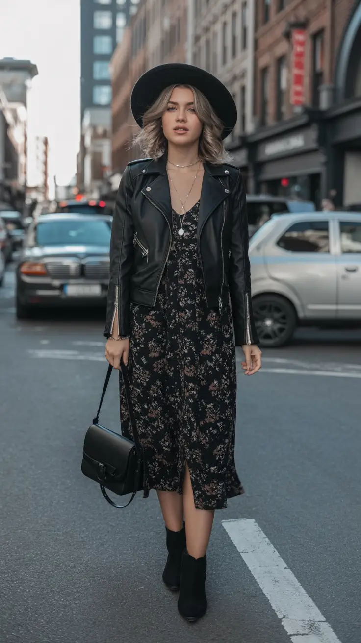 spring outfits streetwear Dark Florals with Urban Edge