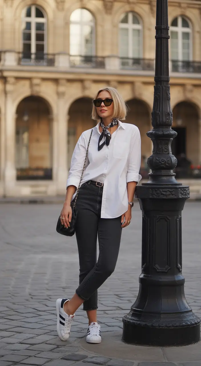 spring outfits streetwear Parisian Casual with a Streetwear Twist