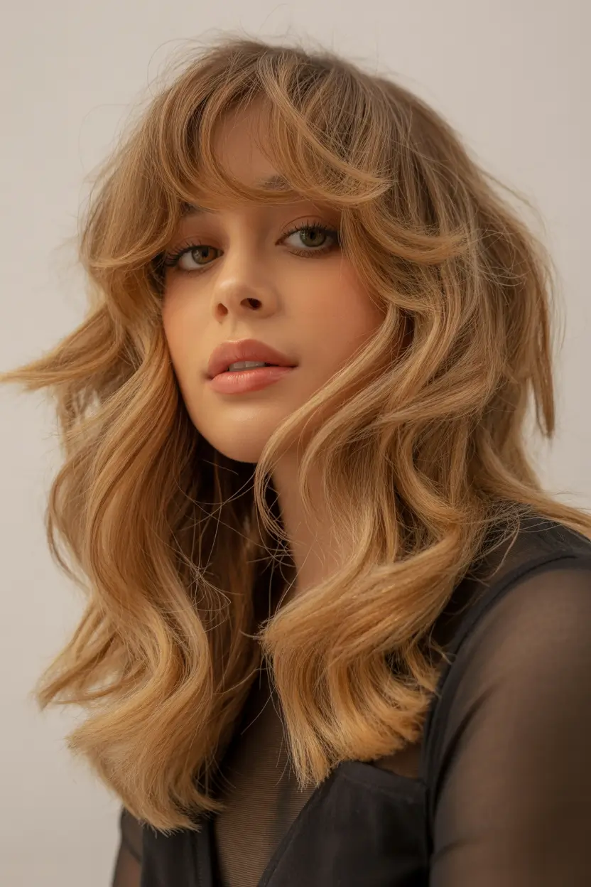 spring long haircut Soft Butterfly Layers With Airy Curtain Bangs