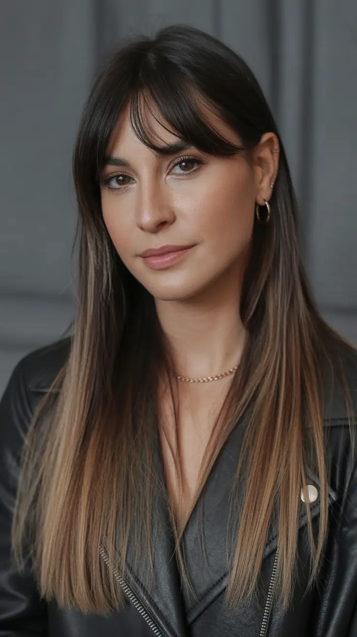 spring long haircut Minimalist Straight Length With Wispy Bangs