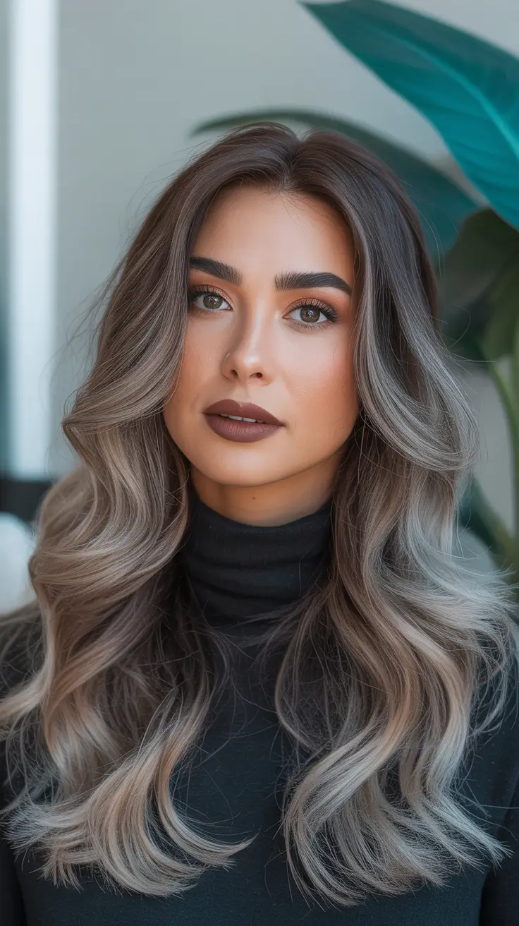 spring long haircut Smoky Ash Layers With Balanced Mid-Length Flow