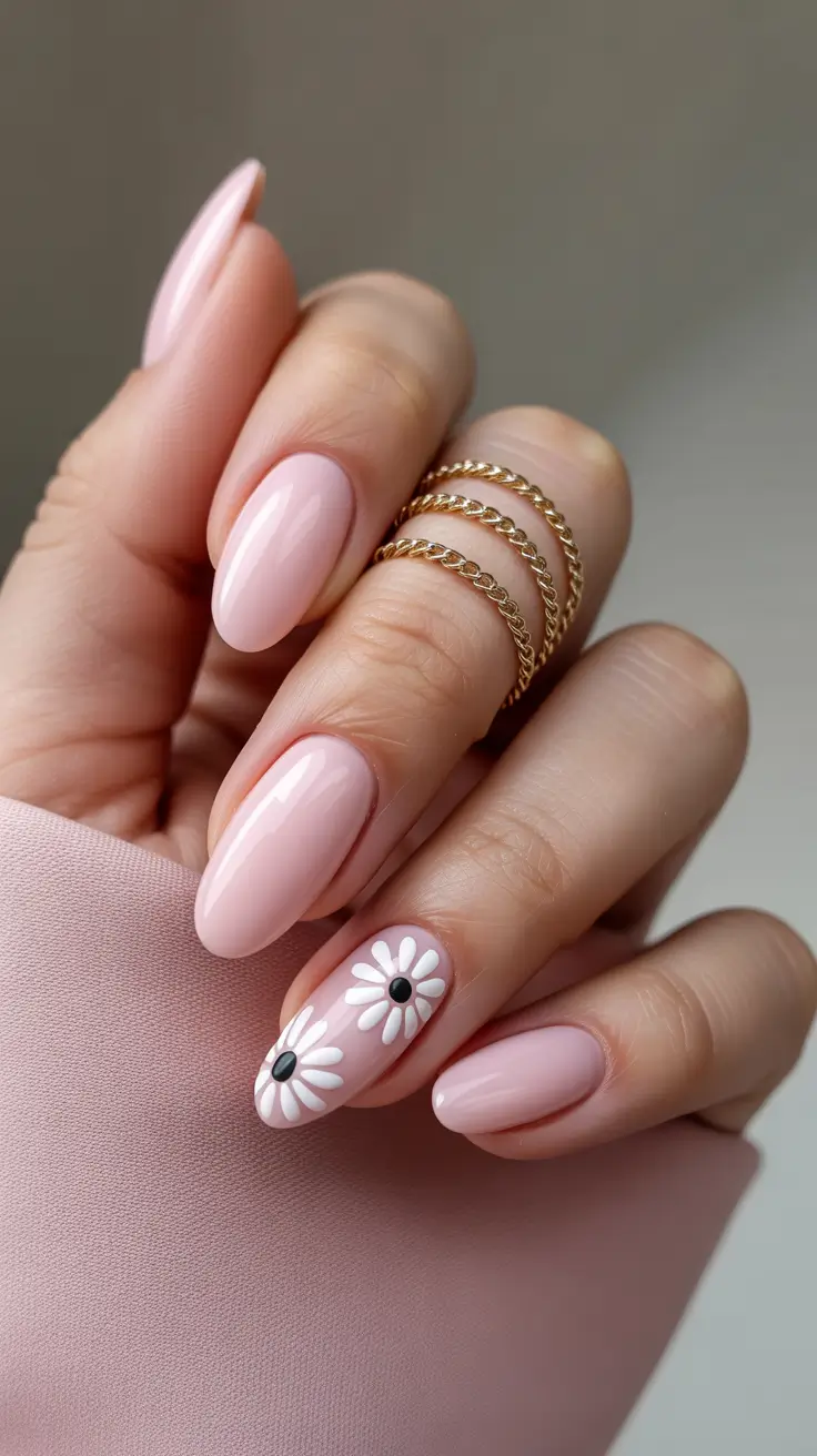spring nail colors Blush Daisy Minimalism