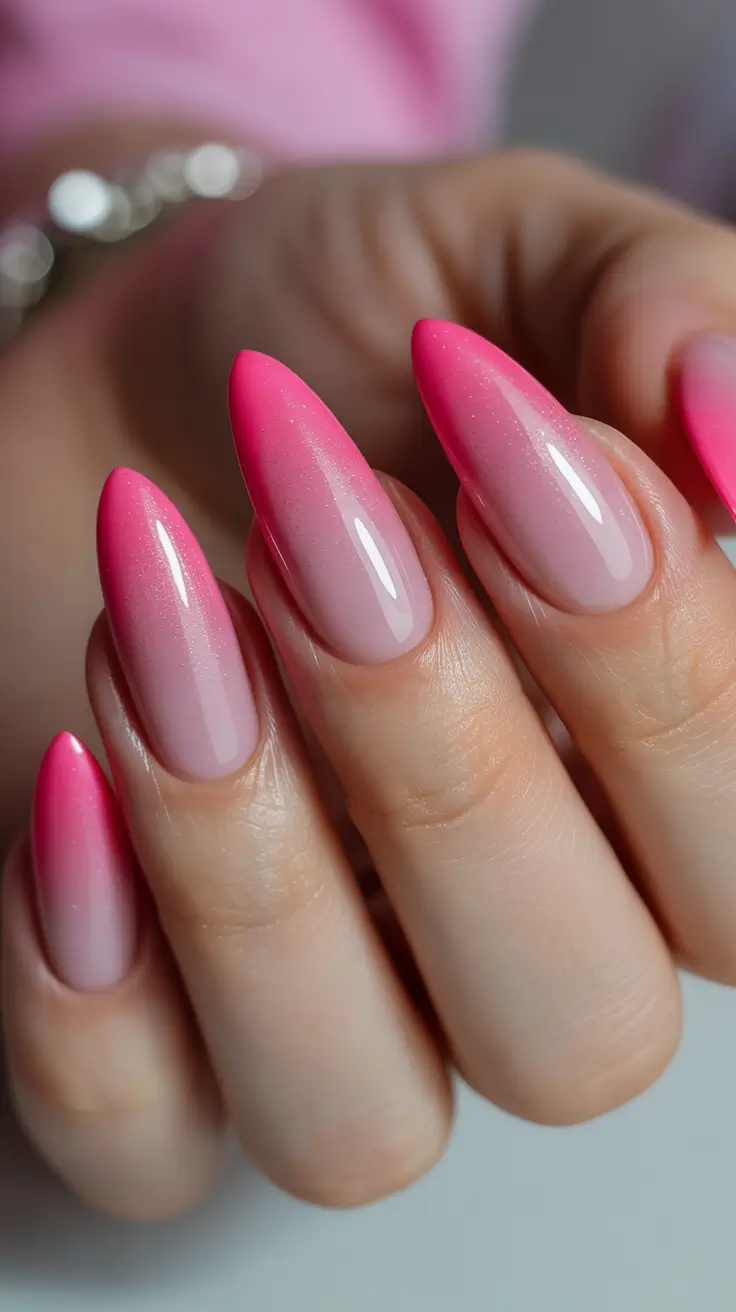 spring nails pink Pink Gradient Glow Nails That Capture Pure Spring Light