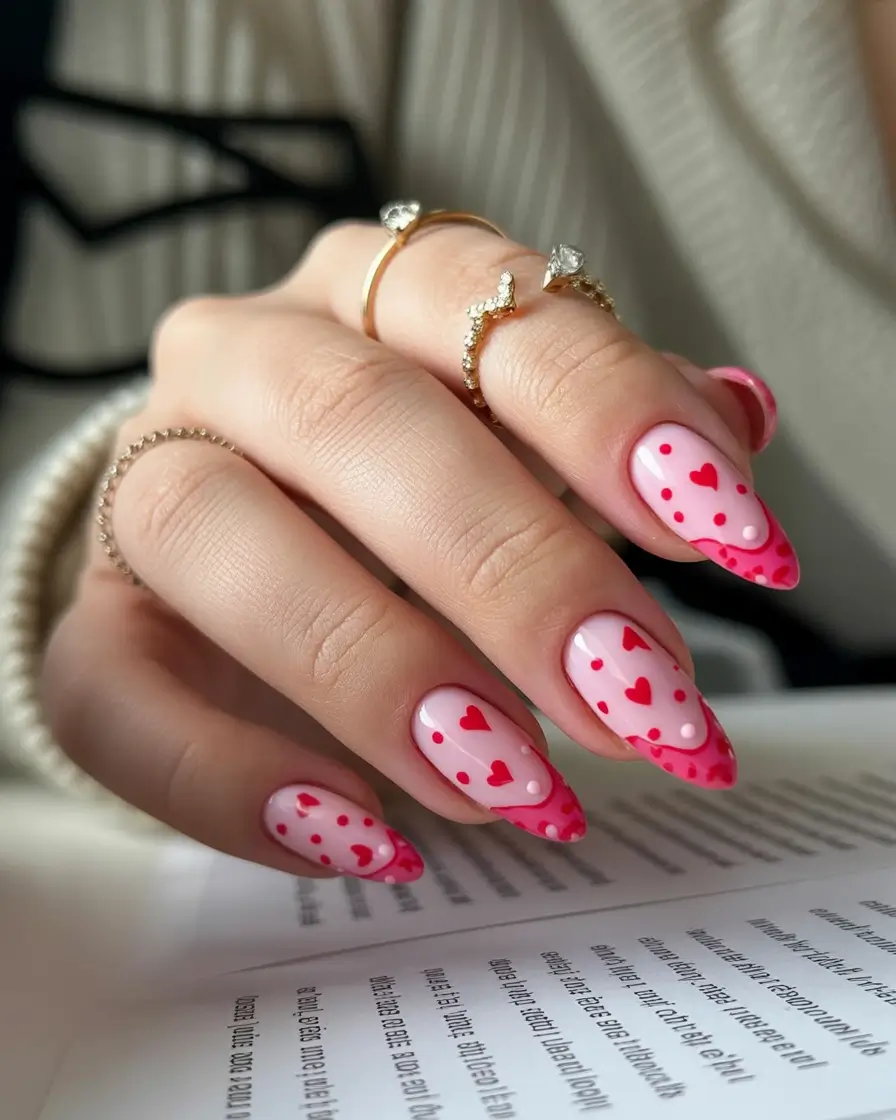spring nails pink Playful Pink Hearts for a Lighthearted Spring Mood