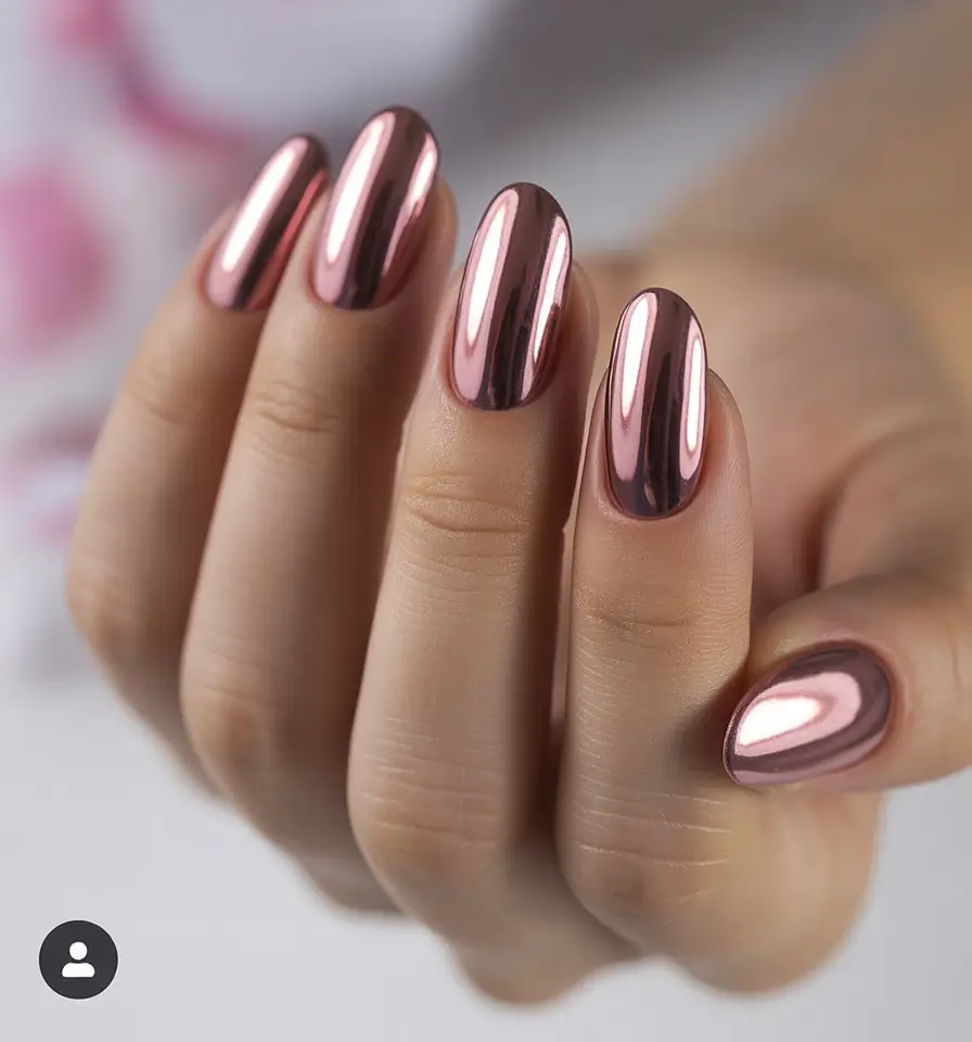 spring nails pink Rose Chrome Nails That Reflect the New Spring Confidence