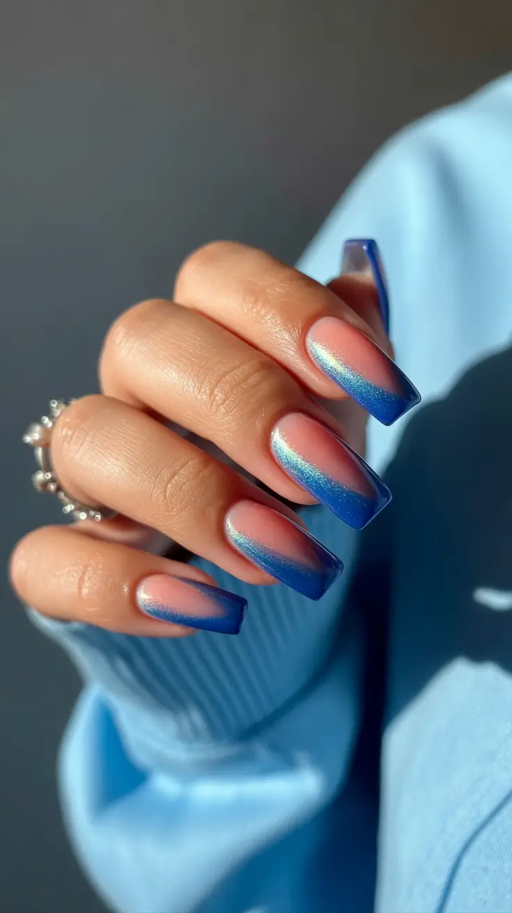 spring nails square Soft Blue Aura Square Nails for Modern Dreamy Energy