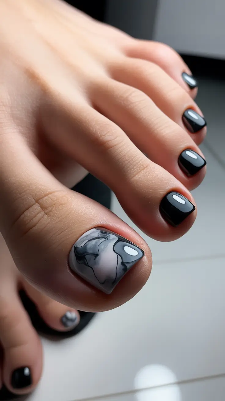 spring toe nail color Smoky Marble Minimalism for a Modern Spring Mood