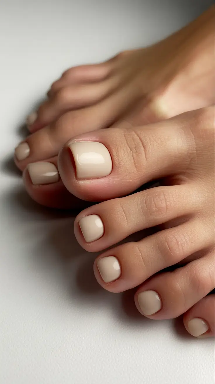 spring toe nail color Clean Milk Beige Pedicure for Fresh Early Spring Energy