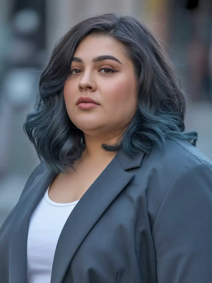 Spring Haircuts for Chubby Faces Edgy Deep-Wave Shoulder Cut With Cool Volume