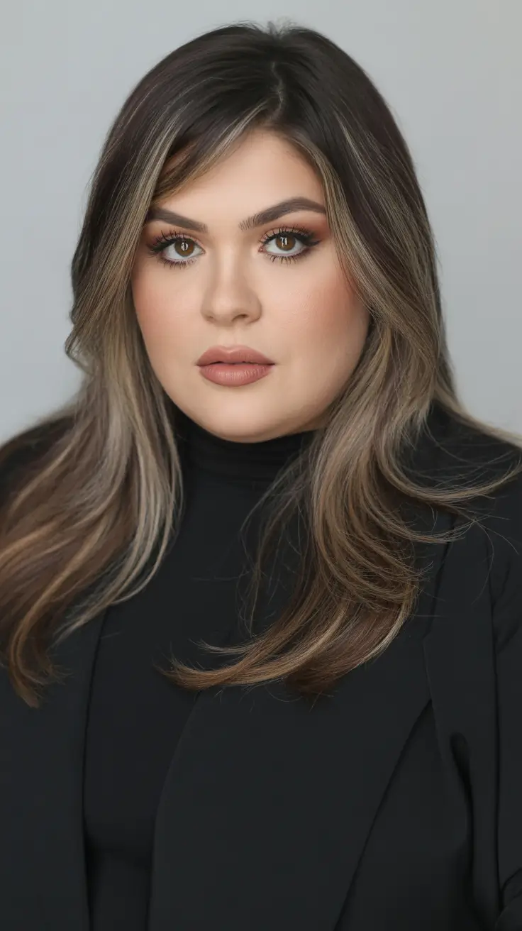 Spring Haircuts for Chubby Faces Soft Straight Layers With Dimensional Brunette Shine