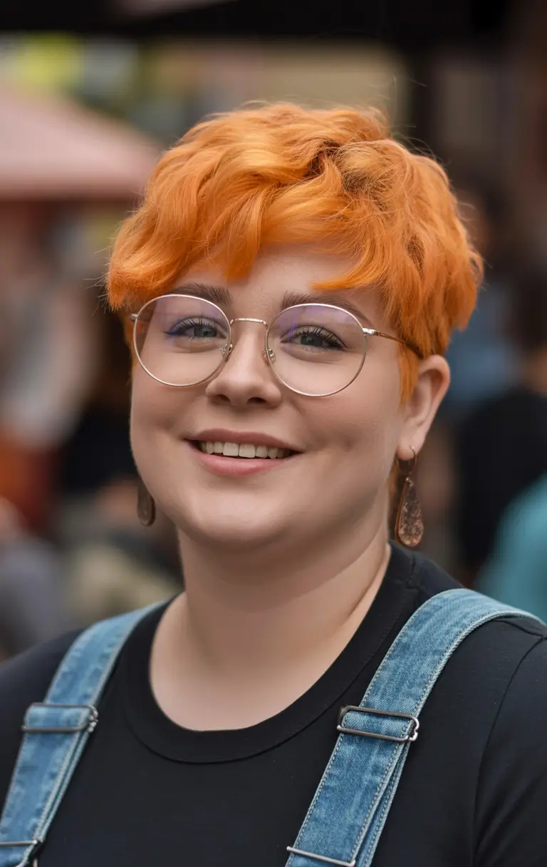 Spring Haircuts for Chubby Faces Playful Short Wavy Pixie With Texture