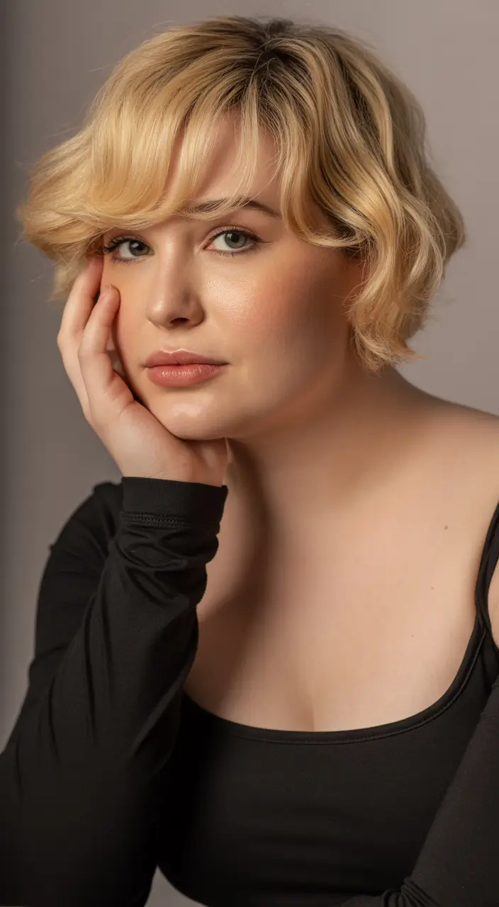 Spring Haircuts for Chubby Faces Short Bob With Soft Spring Waves