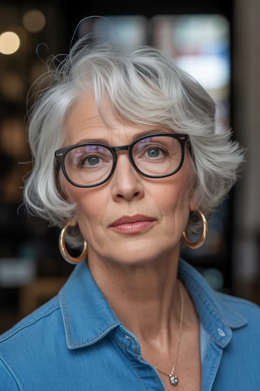 spring Haircuts for Women Over 50 Short Curly Grey Bob With Lifted Texture