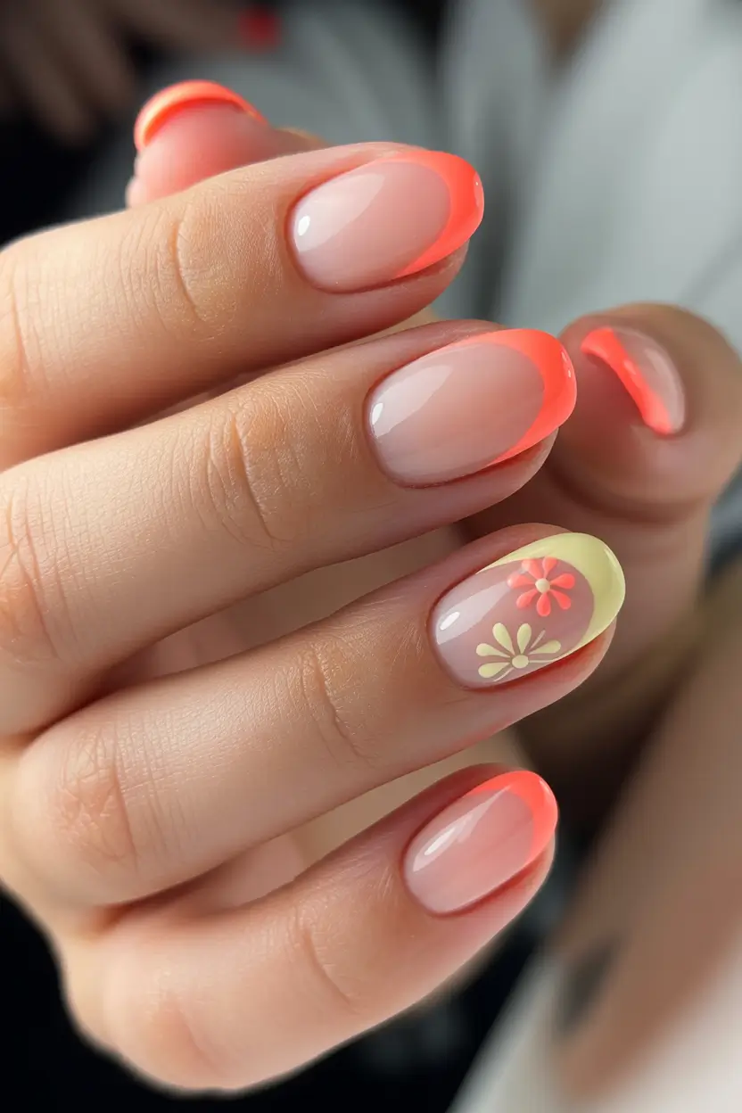 spring vacation nails Neon Edge Minimalism With Playful Spring Energy