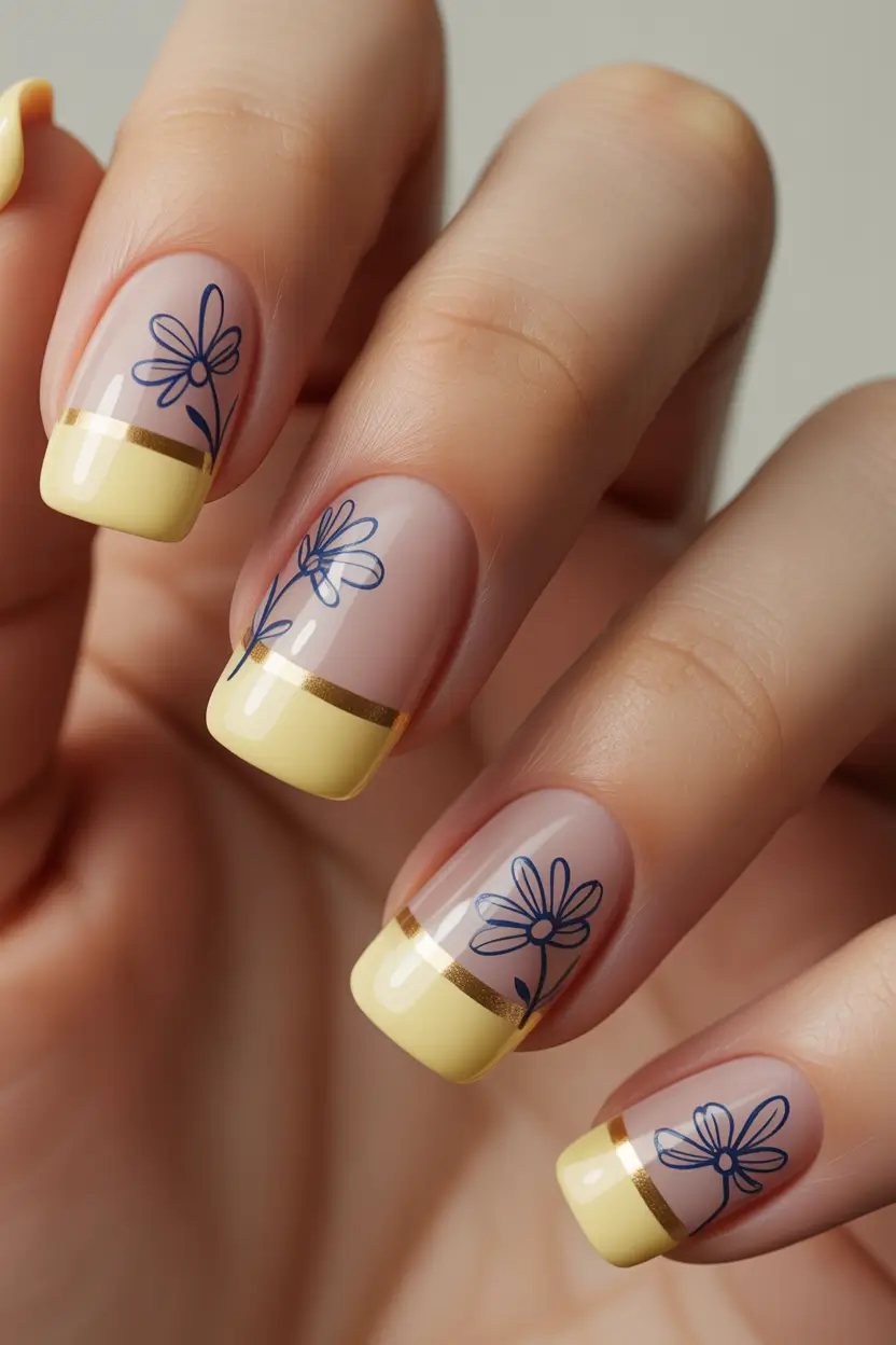 spring vacation nails Sunny Yellow French Tips With Playful Spring Spirit