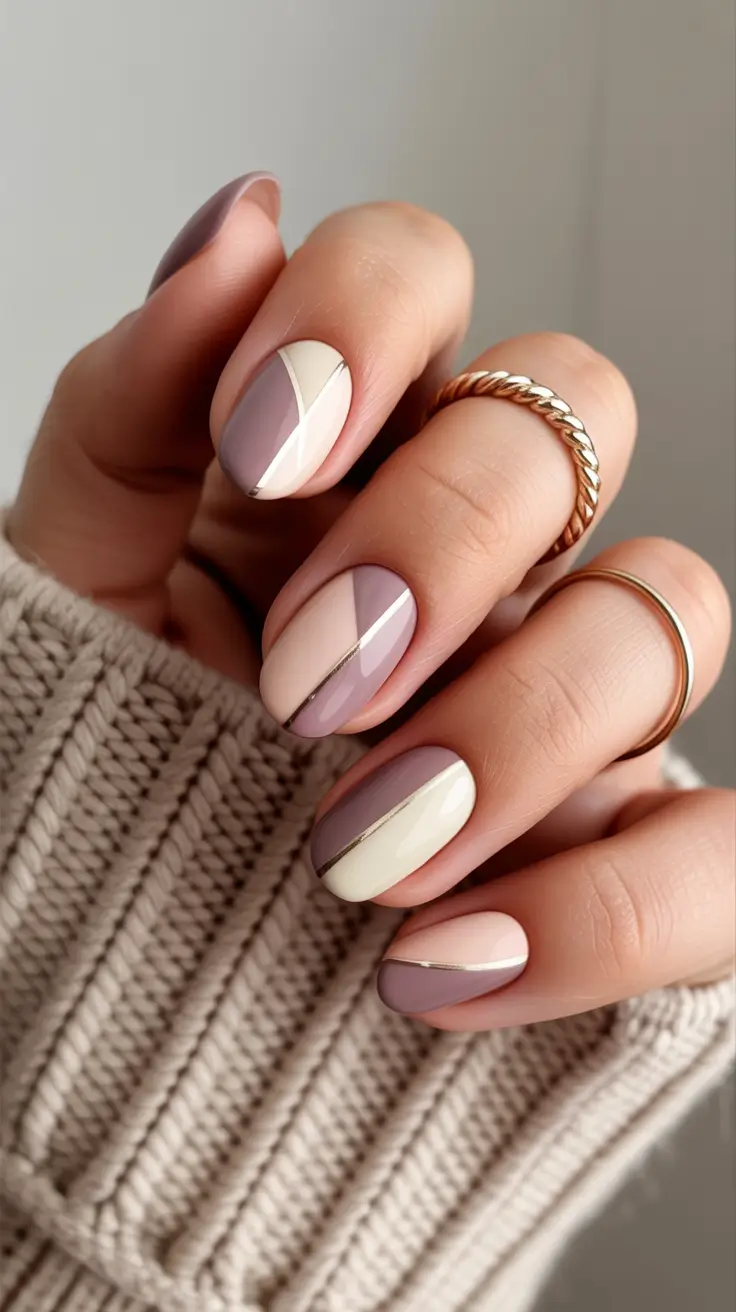 spring vacation nails Neutral Color Block Minimal Nails With Editorial Balance