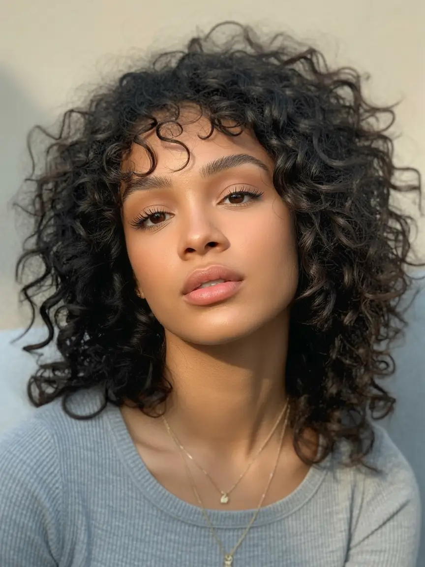 spring hairstyle black women Wild Curly Fringe With Soft Layers - The “I Woke Up Like This” Spring Mood