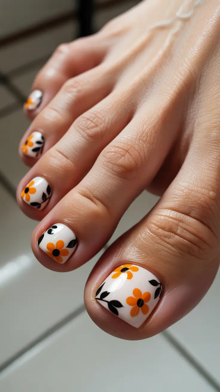 spring toe nails Retro Floral Revival With Graphic Spring Charm