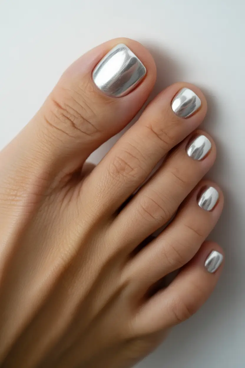 spring toe nails Liquid Chrome Minimalism For A Future-Forward Spring
